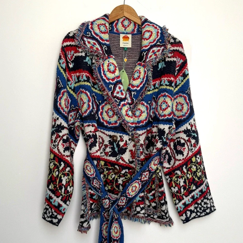 FARM Rio Ainika Knit Cardigan Sweater, Size M, NWT - Picture 9 of 16